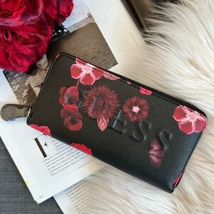 NWT Guess Black Floral Wallet Case